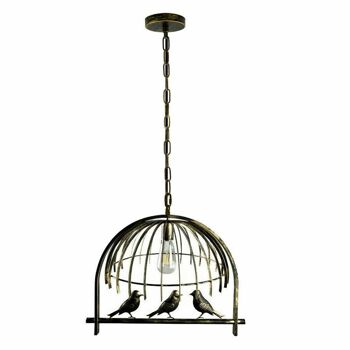 Bird Cage Ceiling Industrial Lustre Loft Suspension avec ampoule gratuite ~ 2256 - Laiton brossé 1