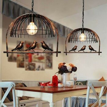 Bird Cage Ceiling Industrial Lustre Loft Suspension avec ampoule gratuite ~ 2256 - Laiton brossé 7