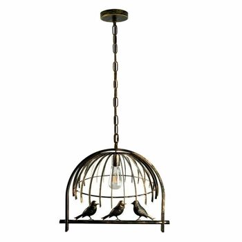Bird Cage Ceiling Industrial Chandelier Loft Pendant Light avec ampoule gratuite ~ 2256 - Cuivre rustique 1
