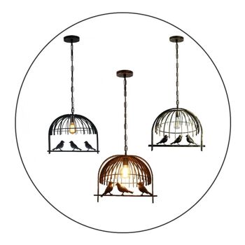 Bird Cage Ceiling Industrial Chandelier Loft Pendant Light avec ampoule gratuite ~ 2256 - Cuivre rustique 2