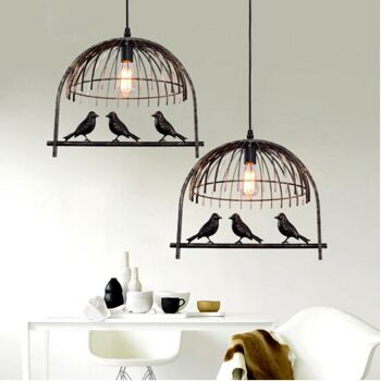 Bird Cage Ceiling Industrial Chandelier Loft Pendant Light avec ampoule gratuite ~ 2256 - Cuivre rustique 3