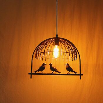 Bird Cage Ceiling Industrial Chandelier Loft Pendant Light avec ampoule gratuite ~ 2256 - Cuivre rustique 6