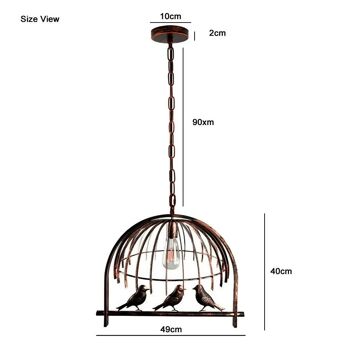 Bird Cage Ceiling Industrial Chandelier Loft Pendant Light avec ampoule gratuite ~ 2256 - Cuivre rustique 8