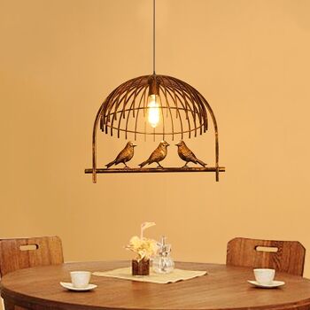 Bird Cage Ceiling Industrial Chandelier Loft Pendant Light avec ampoule gratuite ~ 2256 - Cuivre rustique 9
