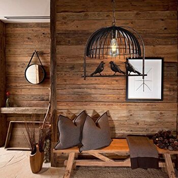 Bird Cage Ceiling Industrial Chandelier Loft Pendant Light avec ampoule gratuite ~ 2256 - Cuivre rustique 10