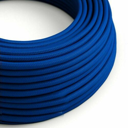 2 Core Braided Fabric Twisted and Round Cable Lighting Flex~2340 - Blue Round