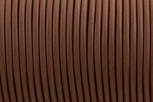 2 Core Braided Fabric Twisted and Round Cable Lighting Flex~2340 - Brown Round