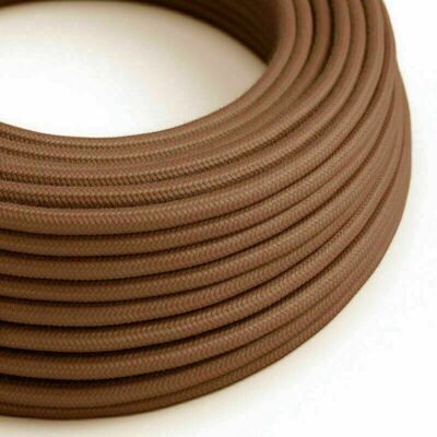 2 Core Braided Fabric Twisted and Round Cable Lighting Flex~2340 - Light Brown Round