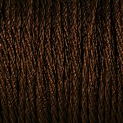 2-adriges geflochtenes Gewebe Twisted und Round Cable Lighting Flex~2340 - Dark Brown Twisted