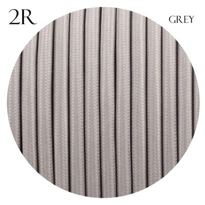 2-adriges geflochtenes Gewebe Twisted und Round Cable Lighting Flex~2340 - Grey Round