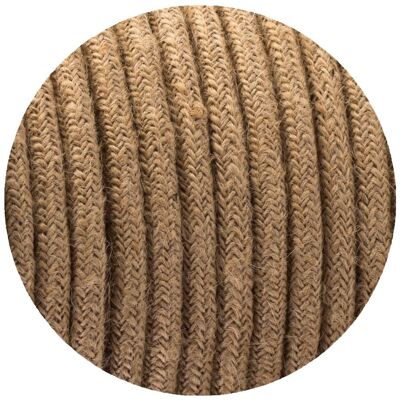 2 Core Braided Fabric Twisted and Round Cable Lighting Flex~2340 - Hemp Round