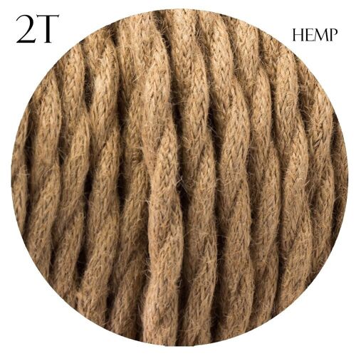 2 Core Braided Fabric Twisted and Round Cable Lighting Flex~2340 - Hemp Twisted