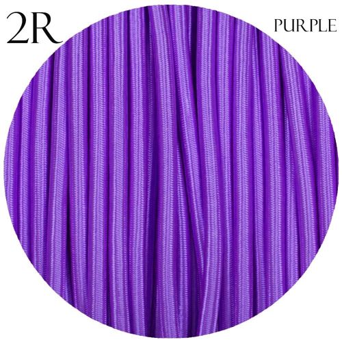 2 Core Braided Fabric Twisted and Round Cable Lighting Flex~2340 - Purple Round