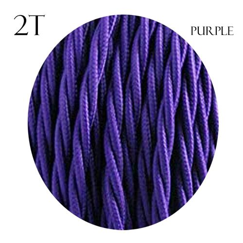 2 Core Braided Fabric Twisted and Round Cable Lighting Flex~2340 - Purple Twisted