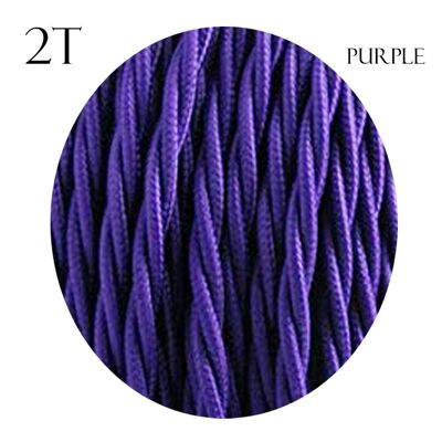 2-adriges geflochtenes Gewebe Twisted und Round Cable Lighting Flex~2340 - Purple Twisted