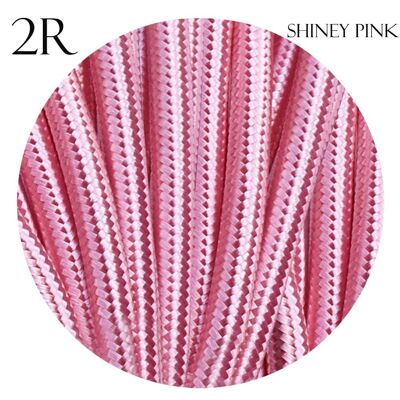 2-adriges, geflochtenes Gewebe, verdrehtes und rundes Kabel, Beleuchtung Flex~2340 – Glänzendes Rosa, rund