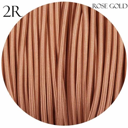 2 Core Braided Fabric Twisted and Round Cable Lighting Flex~2340 - Rose Gold Round