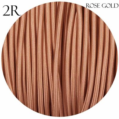 2-adriges geflochtenes Gewebe Twisted und Round Cable Lighting Flex~2340 - Rose Gold Round