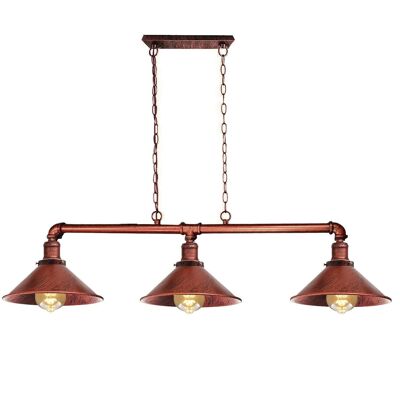 Industrial Retro Metal Lamp Suspended Shade Pipe Lights Pendant Light~1124 - Rustic Red