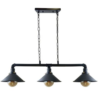 Industrial Retro Metal Lamp Suspended Shade Pipe Lights Pendant Light~1124 - Black