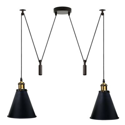 Retro Industrial Metal Cone Shape Bar Shade Black Deckenpendelleuchte ~ 1125 - Ja