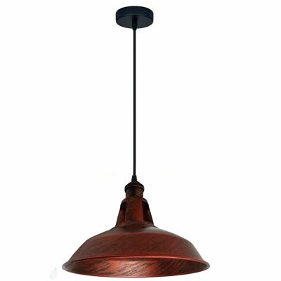 Industrial Modern Retro Vintage Style Ceiling Pendant Light Chandelier Lampshade~1129 - No - Rustic Red