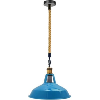Pantalla de lámpara colgante de techo de estilo vintage retro moderno industrial ~ 1129 - No - Azul