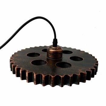 Abat-jour de suspension en bois rétro industriel vintage lustre plafonnier ~ 1135 - cuivre brossé - oui 5