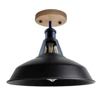 Lampe de plafonnier à montage encastré industriel vintage rétro ~ 1136 - Non 2