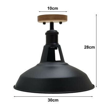 Lampe de plafonnier à montage encastré industriel vintage rétro ~ 1136 - Non 4