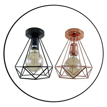 Raccords de lampe de plafonnier à encastrer vintage rétro industriel pour décoration d'intérieur d'îlot de cuisine ~ 1137 - oui - noir 2