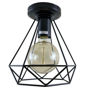 Raccords de lampe de plafonnier encastré vintage rétro industriel pour décoration d'intérieur d'îlot de cuisine ~ 1137 - Non - Noir 1