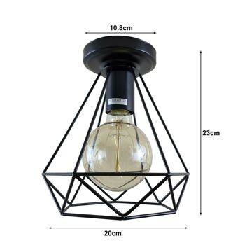 Raccords de lampe de plafonnier encastré vintage rétro industriel pour décoration d'intérieur d'îlot de cuisine ~ 1137 - Non - Noir 4