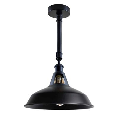 Lampenschirm aus schwarzem Metall, industrielle Retro-Beleuchtung, Deckenleuchte ~ 1140