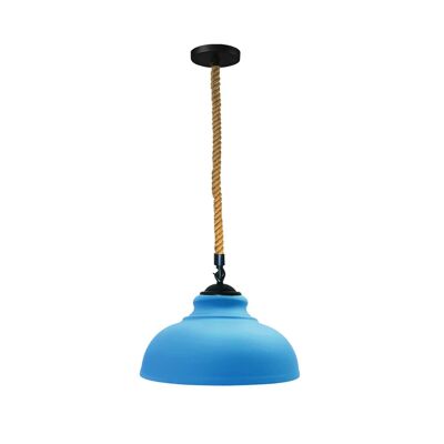 Lámpara colgante colgante de techo de metal de estilo retro vintage ~ 1168 - Azul - No