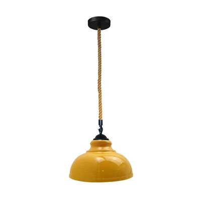Lámpara colgante colgante de techo de metal de estilo retro vintage ~ 1168 - Amarillo - No