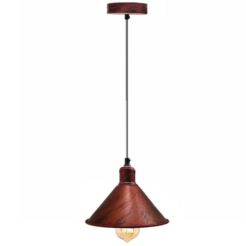 Industrial Retro Vintage Rustic Hanging Ceiling Brushed Lampshade~1170 - Rustic Red - Yes