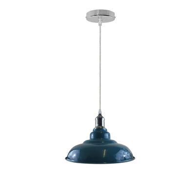 New Vintage Pendant Ceiling Shade Industrial Chandelier Flush Mount Lighting UK~1176 - Azul - Sin bombilla