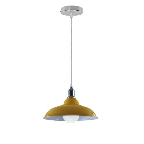 New Vintage Pendant Ceiling Shade Industrial Chandelier Flush mount Lighting UK~1176 - Yellow - With Bulb