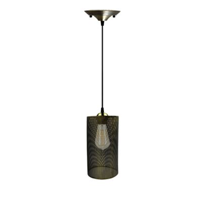 Ceiling Rose Hanging Flush mount Pendant Lamp Shade Light Fitting Lighting Kit~1185 - Brushed Brass - With Bulb