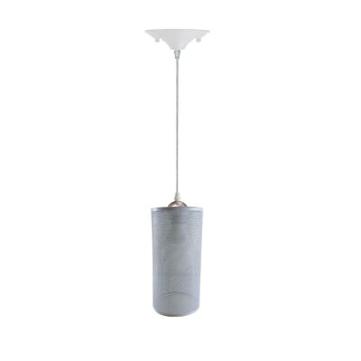 Deckenrosette zum Aufhängen, Unterputz-Anhänger, Lampenschirm, Beleuchtungsset ~ 1185 – Weiß – mit Glühbirne