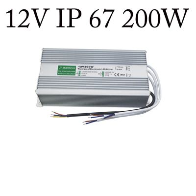 Transformador de fuente de alimentación de controlador LED impermeable DC12V IP67 200W ~ 3345