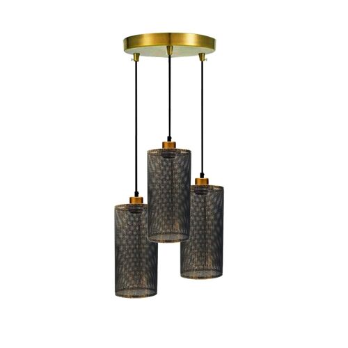 Ceiling Rose 3 Way Hanging Pendant Lamp Shade Light Fitting Lighting Kit UK~1188 - Brushed Copper - Without Bulb