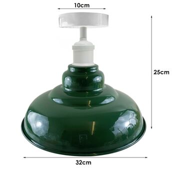 Plafonniers de style industriel moderne, éclairage intérieur en forme de bol à encastrer en métal, culot E27 ~ 1192 - sans ampoule - blanc 9