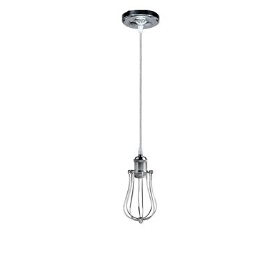Ceiling Rose Balloon Cage Hanging Pendant Lamp Holder Light Fitting Lighting Kit UK~1193 - Chrome - Without Bulb
