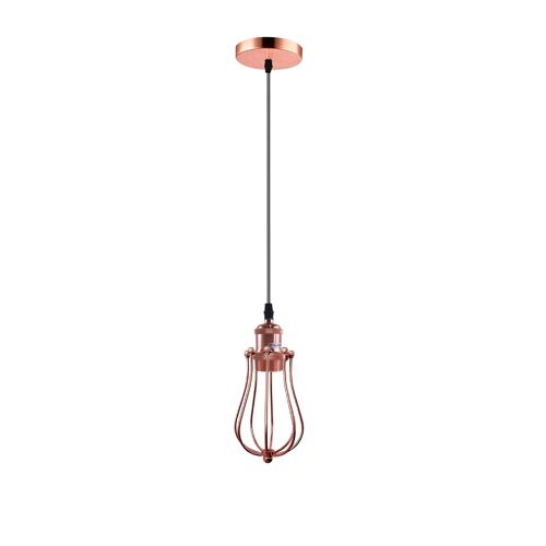 Ceiling Rose Balloon Cage Hanging Pendant Lamp Holder Light Fitting Lighting Kit UK~1193 - Rose Gold - Without Bulb