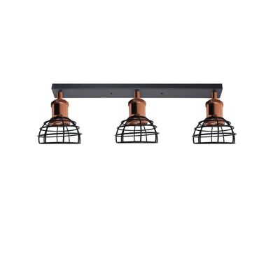 Industrial 3 Way Ceiling Light Fitting Indoor Ceiling Mount Light Black Metal Lamp Shade~1195 - Without Bulb