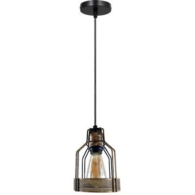 Vintage rétro industriel plafond pendentif salon cuisine intérieur suspension lampe oiseau cage éclairage ~ 1202 - avec ampoule