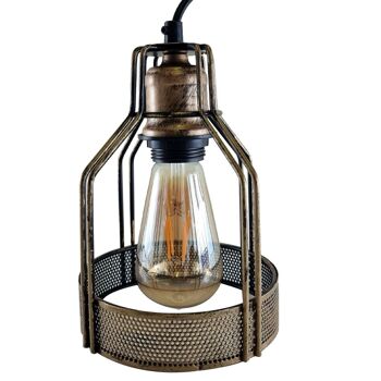 Vintage rétro industriel plafond pendentif salon cuisine intérieur suspension lampe oiseau cage éclairage ~ 1202 - avec ampoule 2
