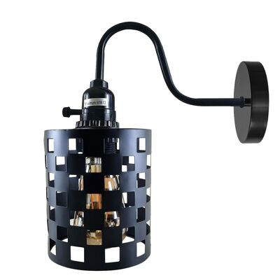 Vintage Industrial Wall Lights Fittings Indoor Sconce Black Metal Home Office Lamp Shade~1204 - Pattern 3 - Without Bulb